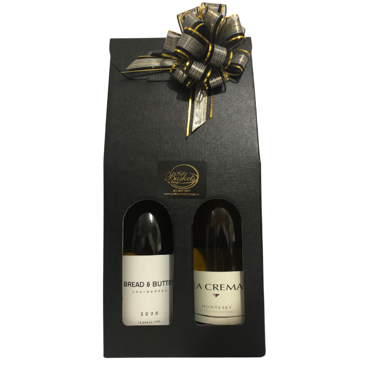Luxe black gift box with one or two bottles of wine, available in Signature or Premium tiers
