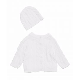 *Cable Knit Cardigan Sweater & Hat - Various Colours